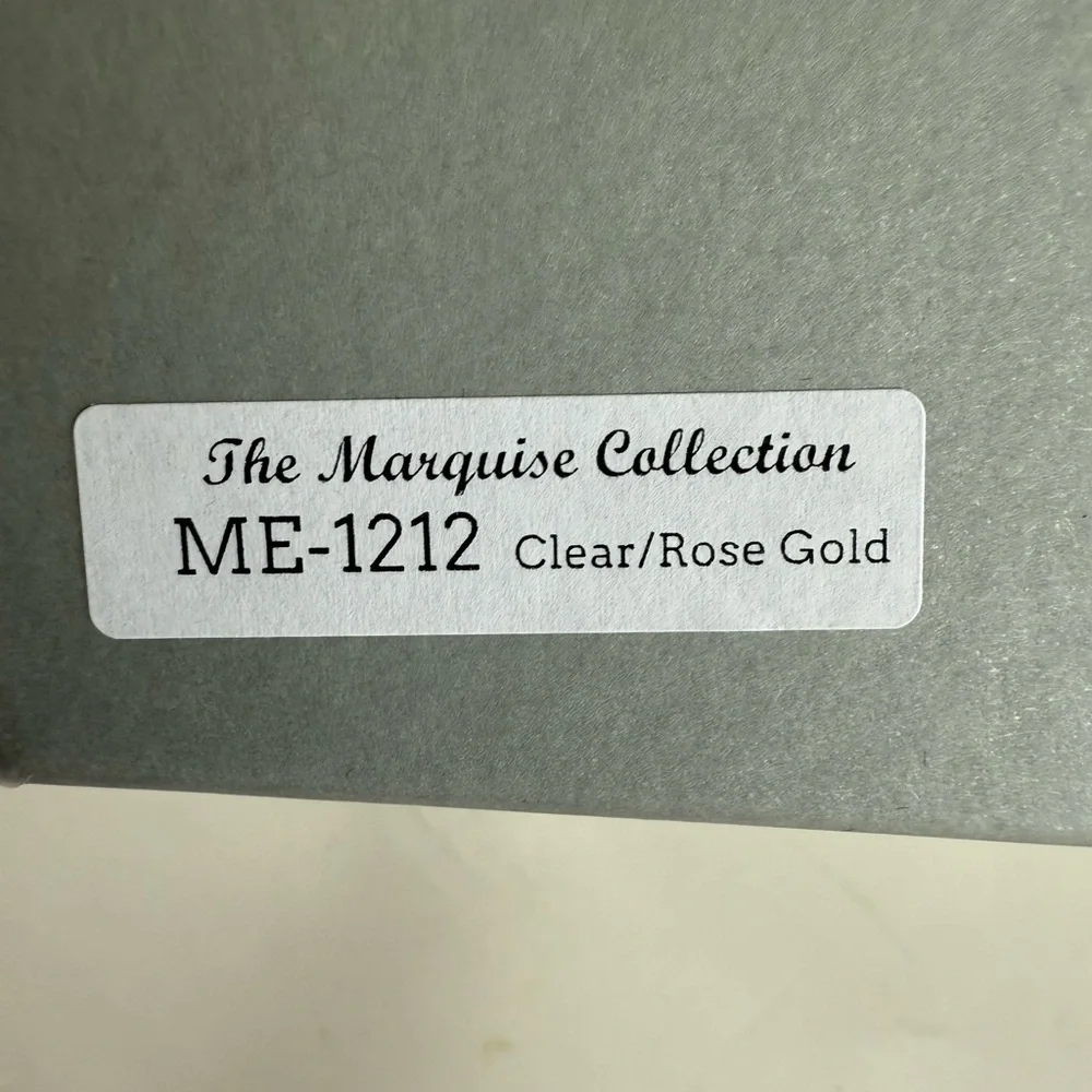 New Marquise Collection Jewelry Rose Gold Necklace/Earrings w/Cubic Zirconias - Picture 13 of 14